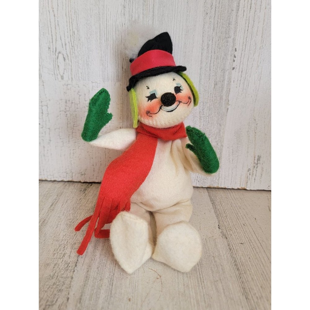 Vintage 1971 Annalee snowman top hot‎ Xmas decor